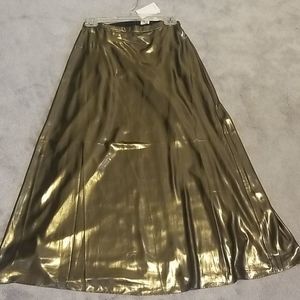 Gold foil colored skirt from Wilfred